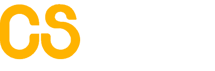 Logo de CS360 con letras CS de color amarillo de la marca y 360 de color blanco